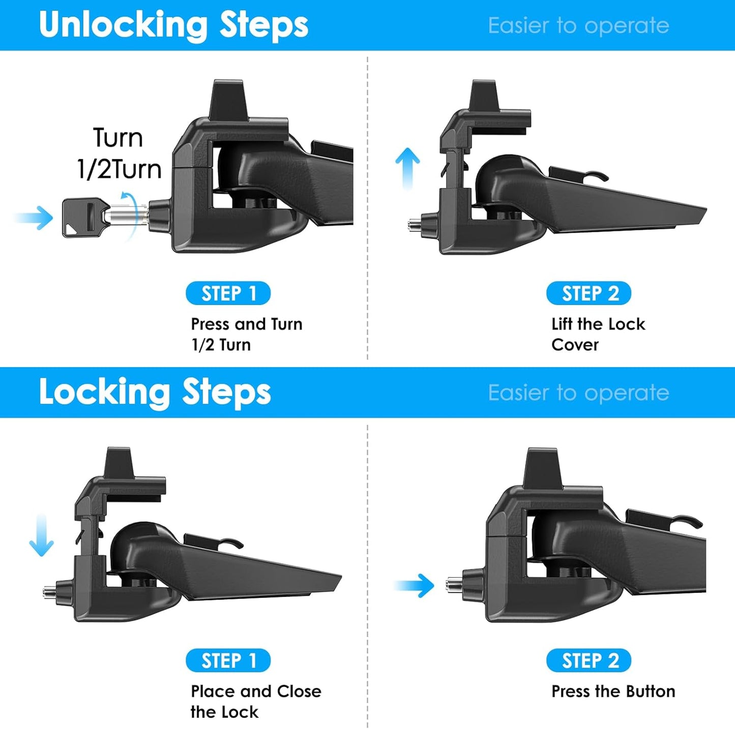 Trailer Lock only for 2-5/16" Ball Coupler Heavy Duty Anti-Theft Hitch Locks